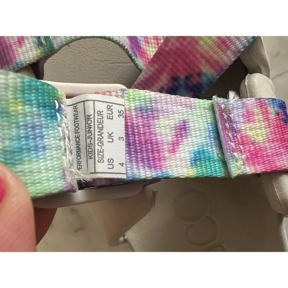 Chaco Girls Chillos Slip-on Slides Size 4 Tie Dye Straps Sandals